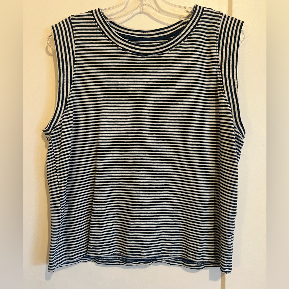 Faherty Sunwashed Organic Cotton Striped Muscle Tank